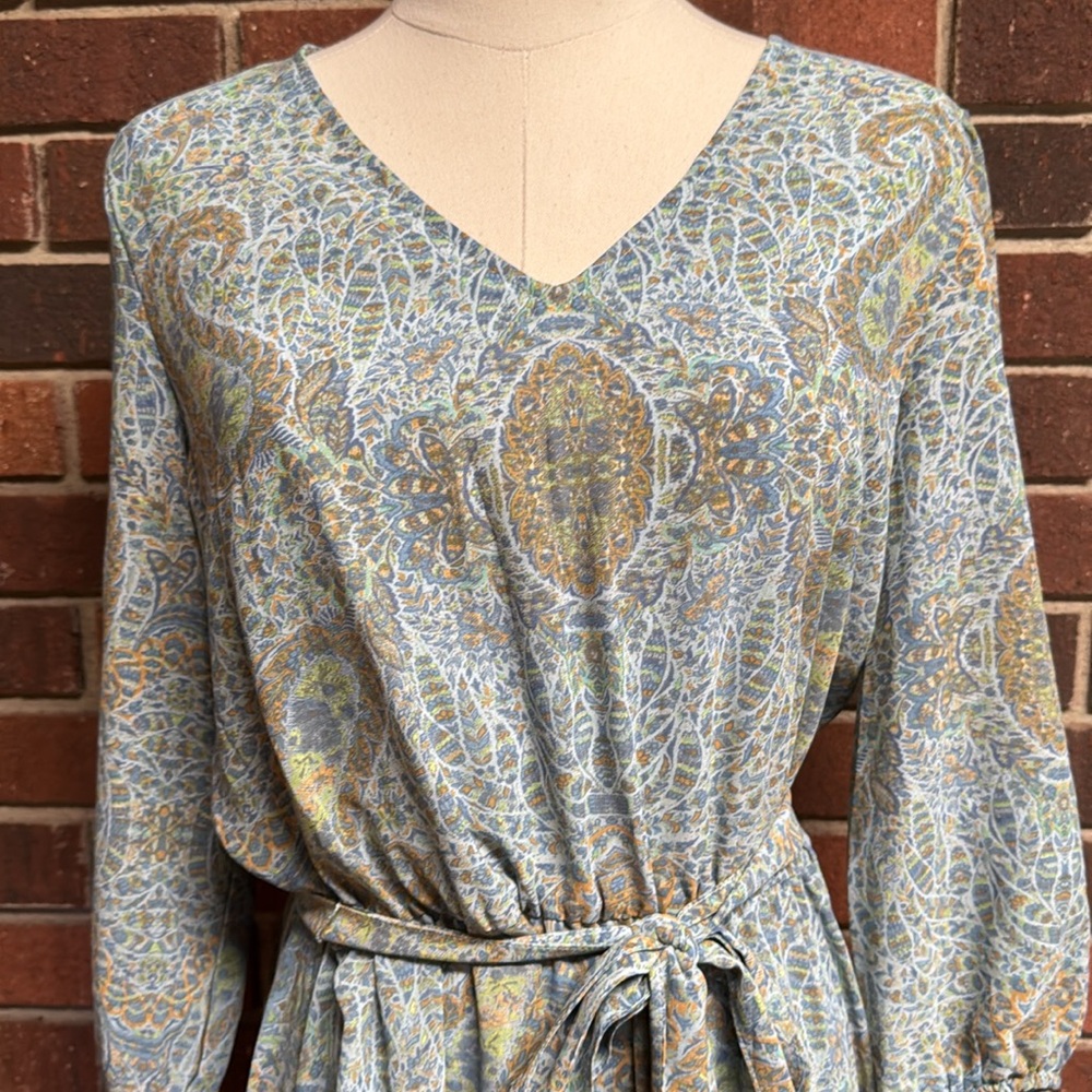 Jane & Delancey Blue Paisley Print Dress Size Medium - Picture 3 of 13